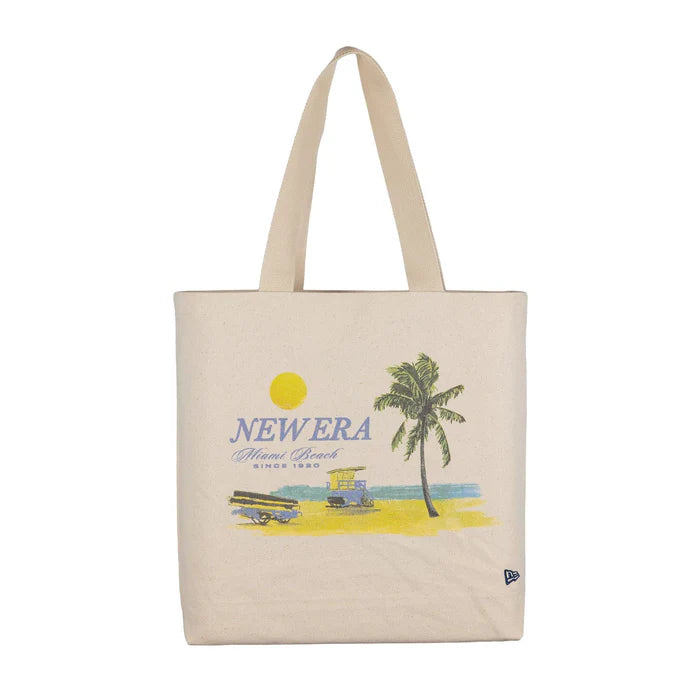 Sac Cabas Palm Graphic Beige