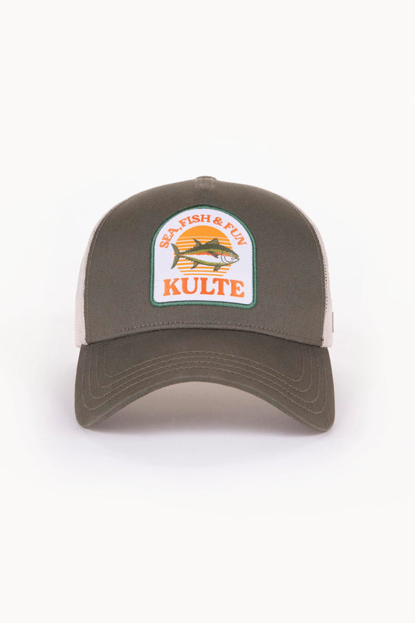 Casquette Trucker Fish Fun Kaki