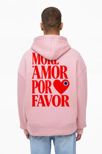 Hoodie More Amor Blanc/Rose