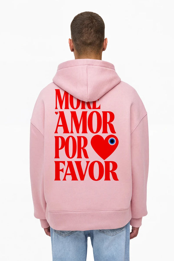 Hoodie More Amor Blanc/Rose