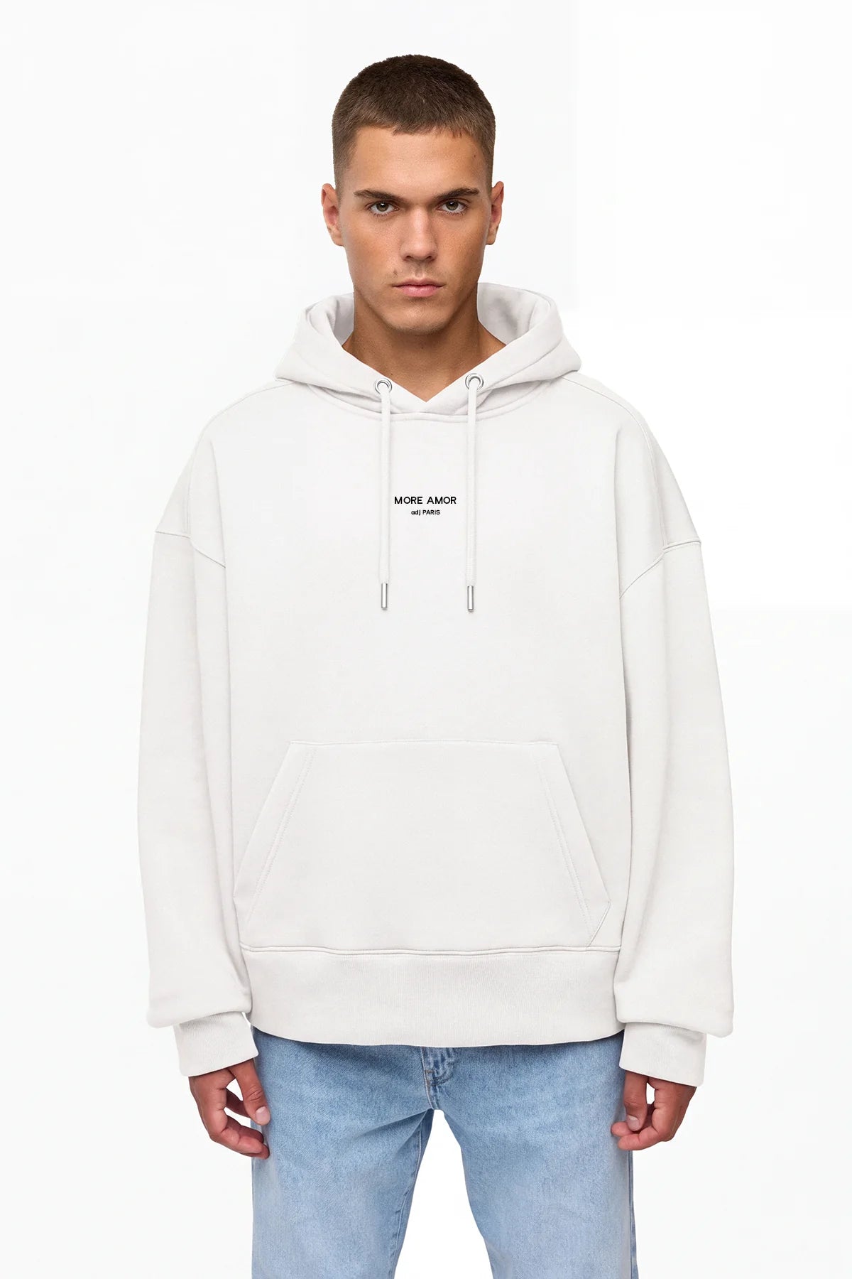 Hoodie More Amor Blanc/Rose
