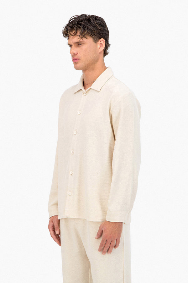 Chemise Adj Jacquart Beige