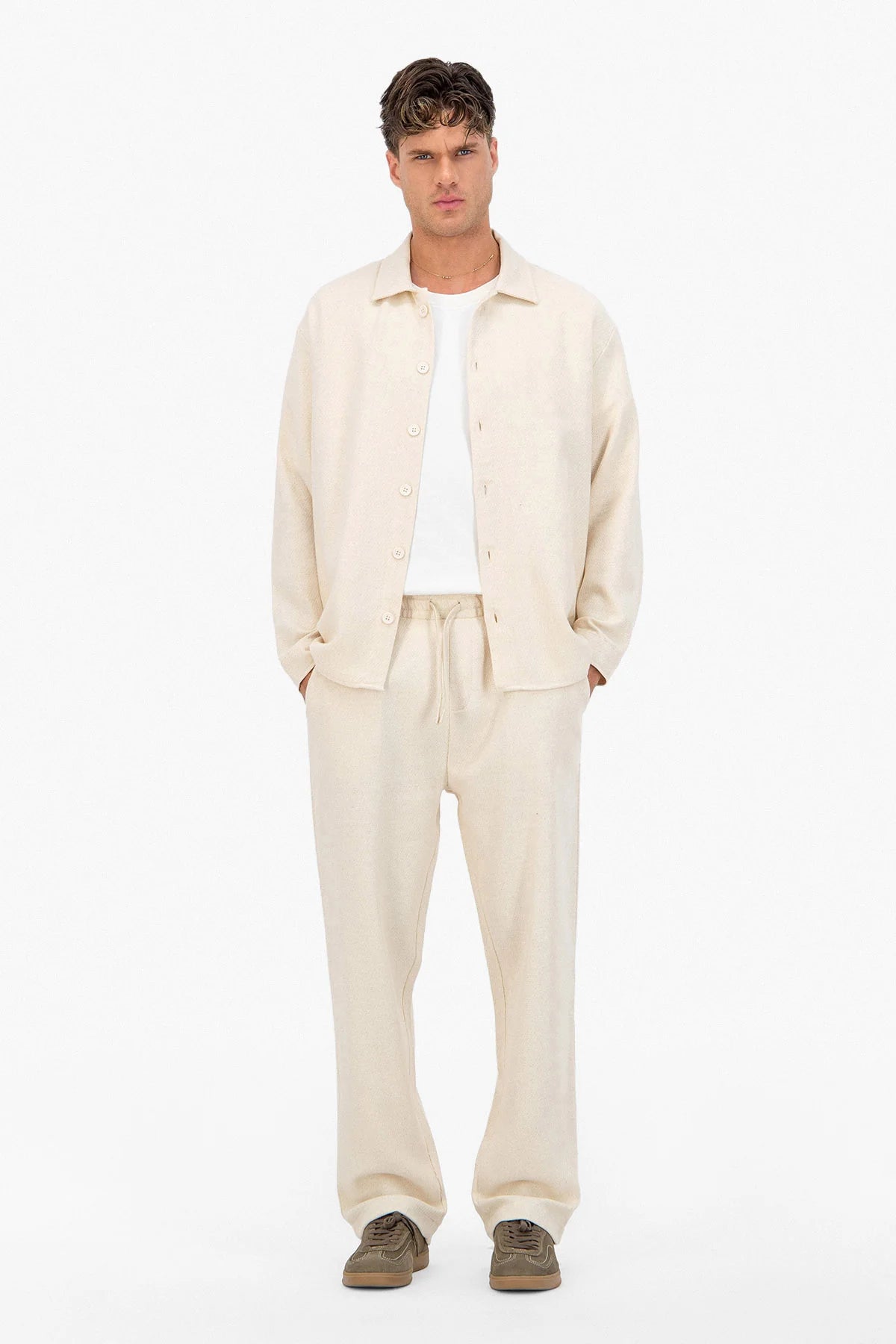 Pantalon Adj Jacquart Beige