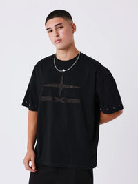 T-shirt Pxp Polaris Léopard Noir