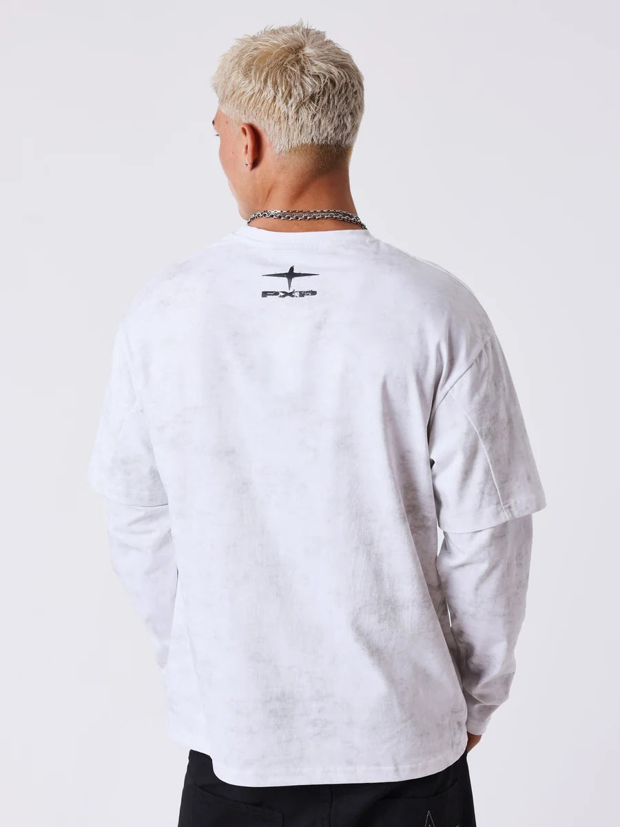 T-shirt Change The Game Long Gris/Blanc