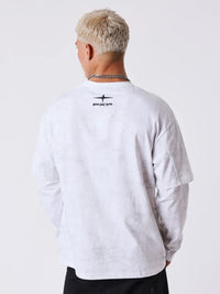 T-shirt Change The Game Long Gris/Blanc