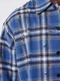 Chemise à Carreaux Polaris Destroy Bleu/Noir