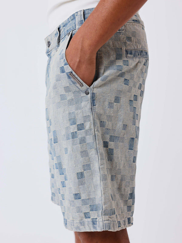 Short en Jean Damier Bleu