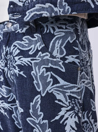 Jean Regular Jacquart Denim Print Bleu