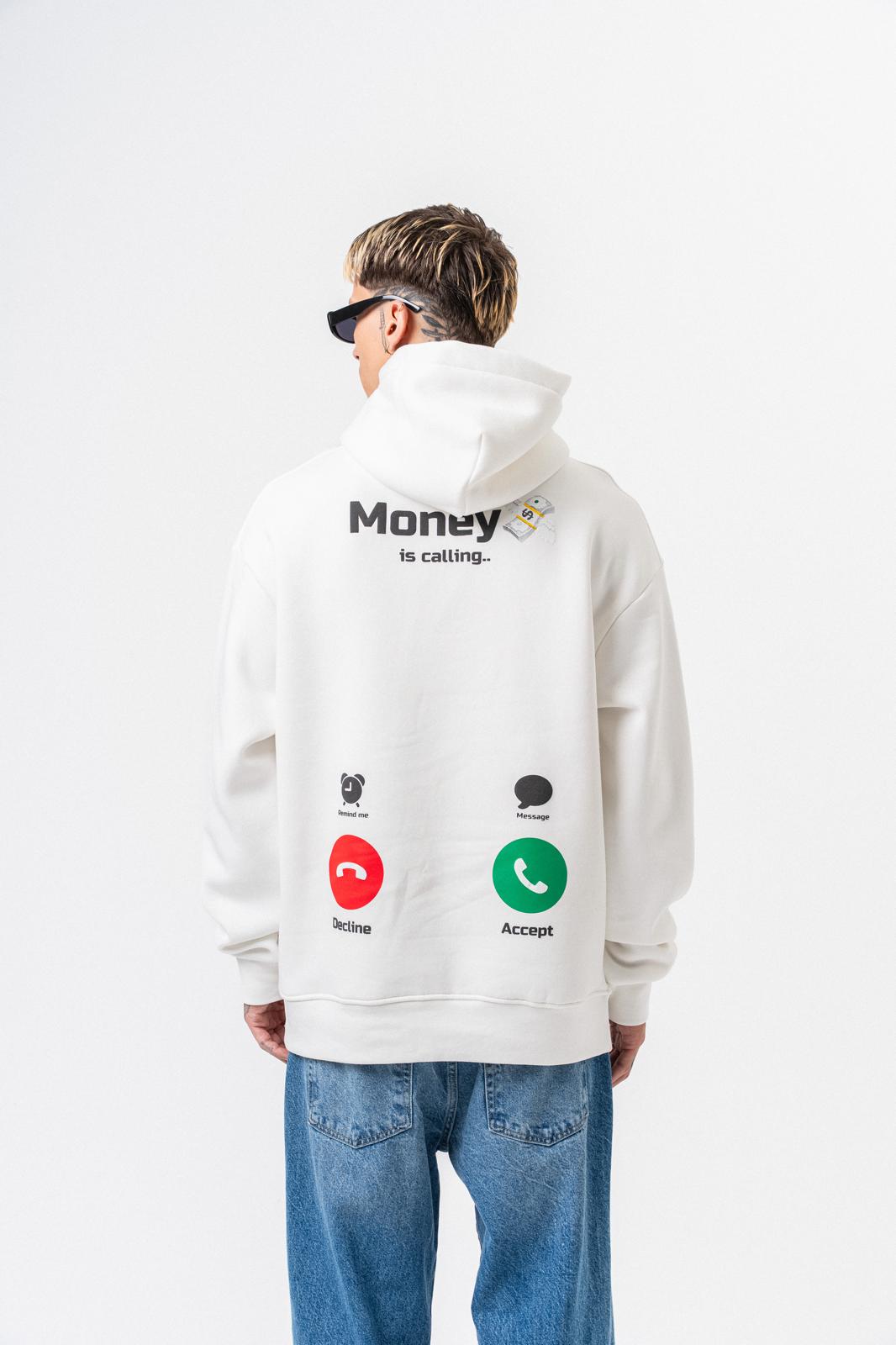 Hoodie Money Iphone Blanc