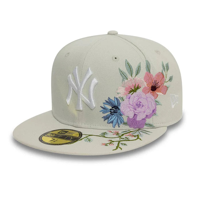 Casquette 59Fifty New York Yankees Floral Beige