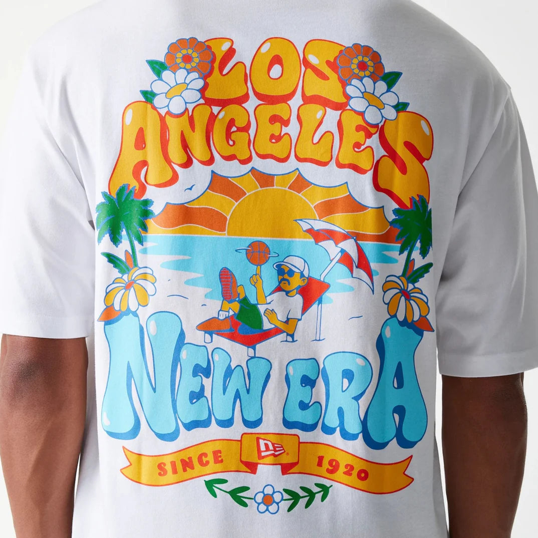 T-shirt Graphic Summer Blanc
