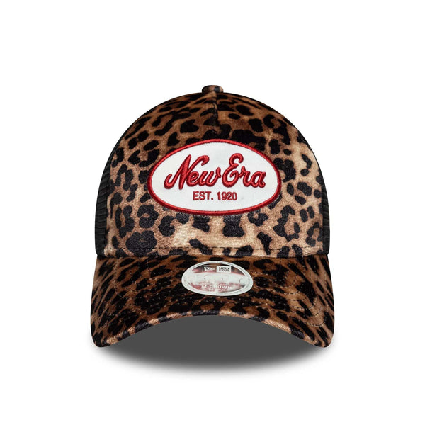 Casquette New Era Trucker Femme Leopard Velours