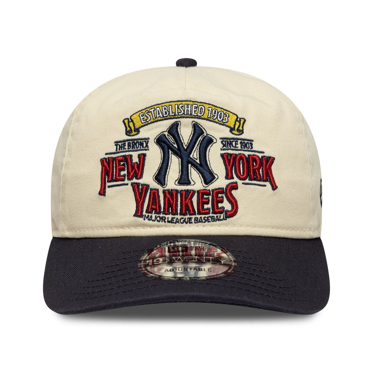 Casquette New Era 19Twenty Yankees Washed Beige/Marine