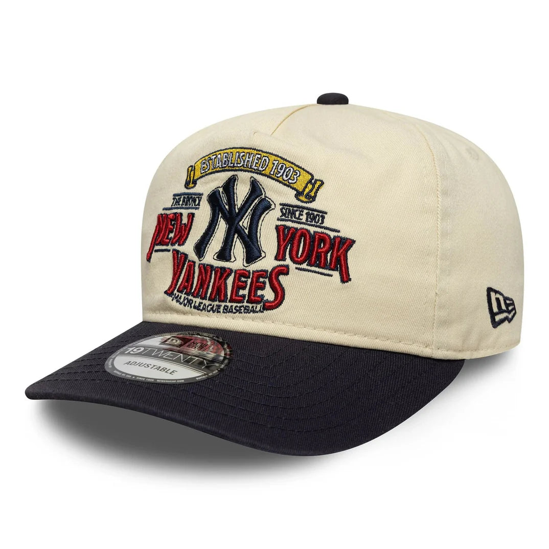 Casquette New Era 19Twenty Yankees Washed Beige/Marine