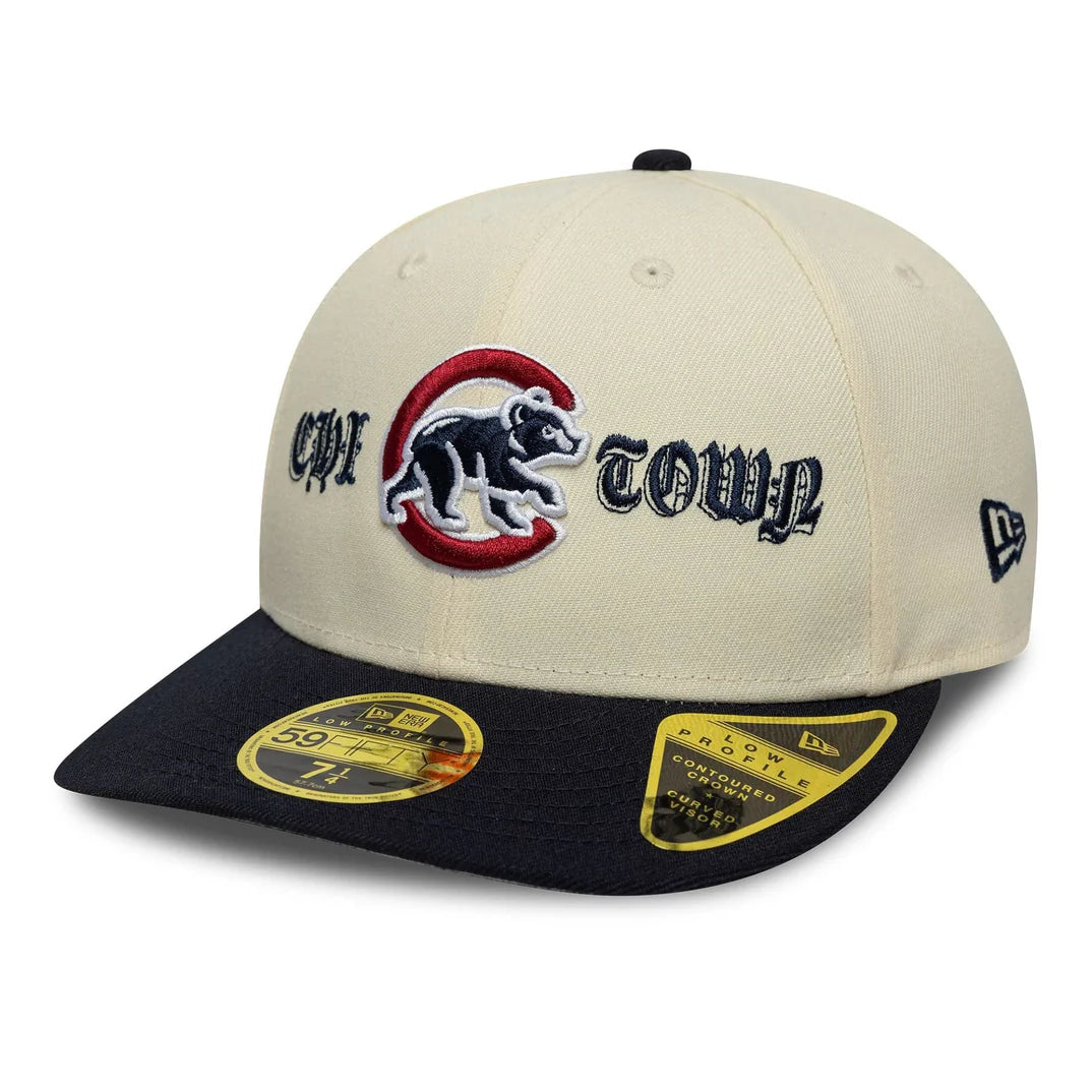 Casquette 59Fifty Chicago Cubs Gothic World Series Beige/Marine