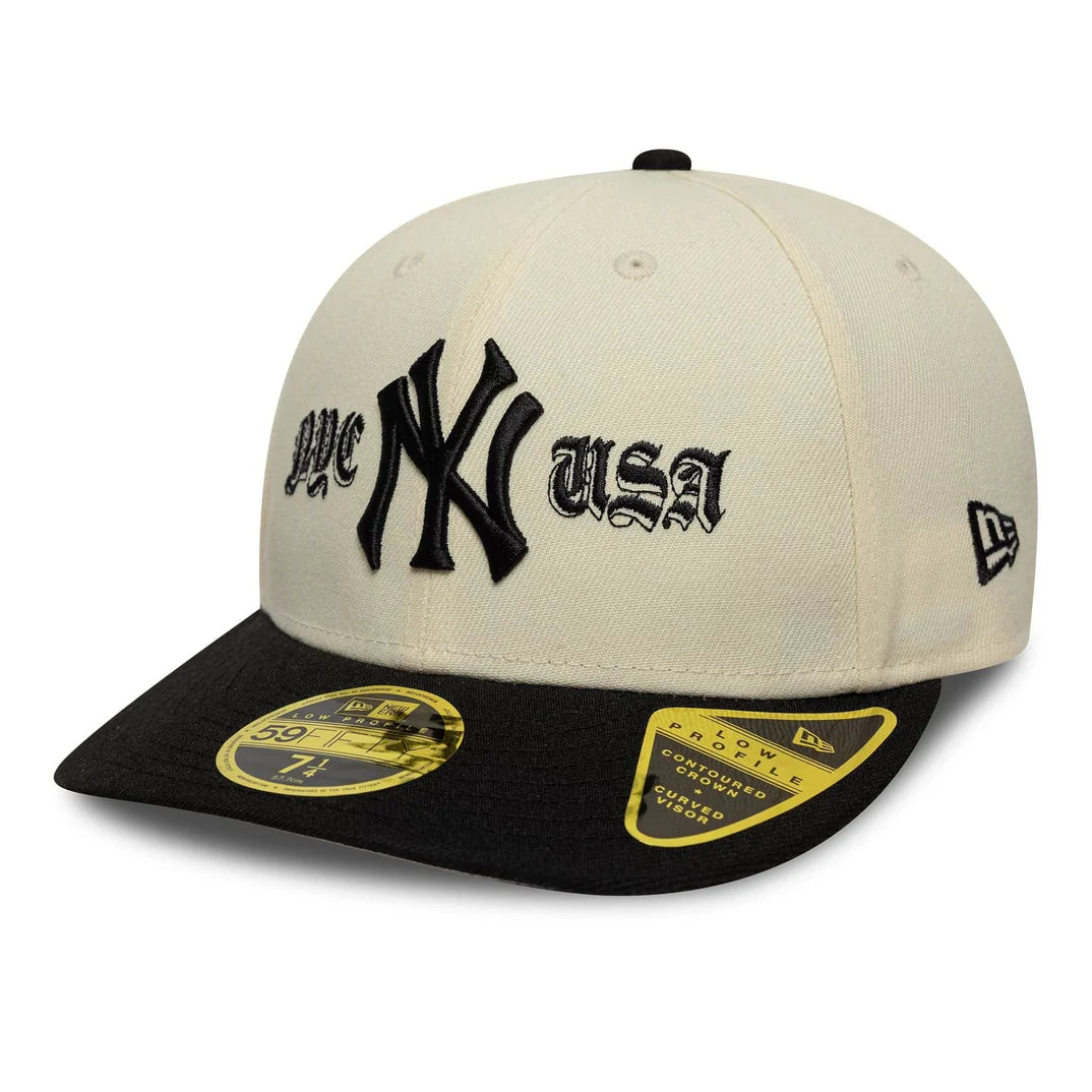 Casquette 59Fifty New York Yankees Gothic World Series Beige/Noir