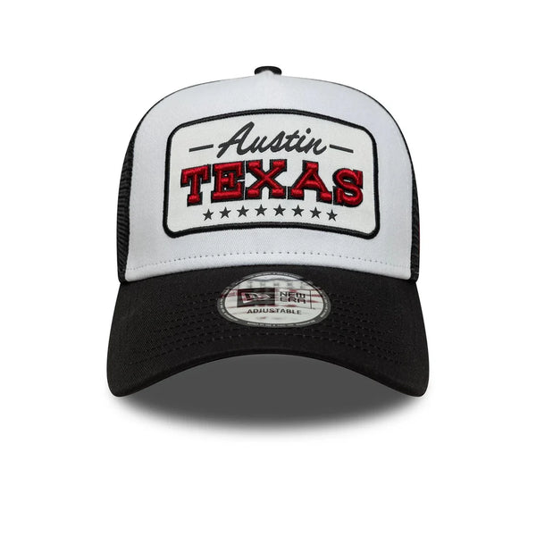Casquette New Era Trucker Austin Texas Blanc/Noir