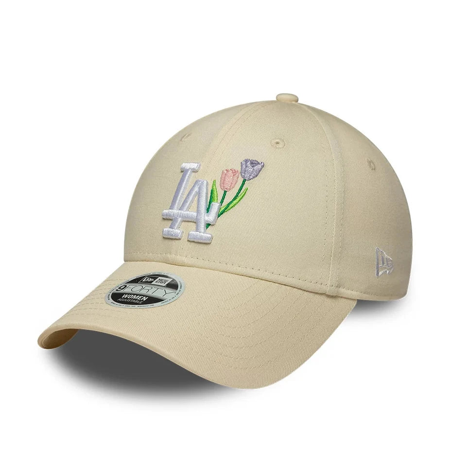 Casquette 9Forty Los Angeles Dodgers Flower Femme Beige