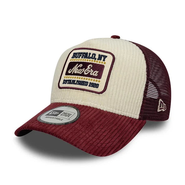 Casquette Trucker Héritage Velours Beige/Bordeaux