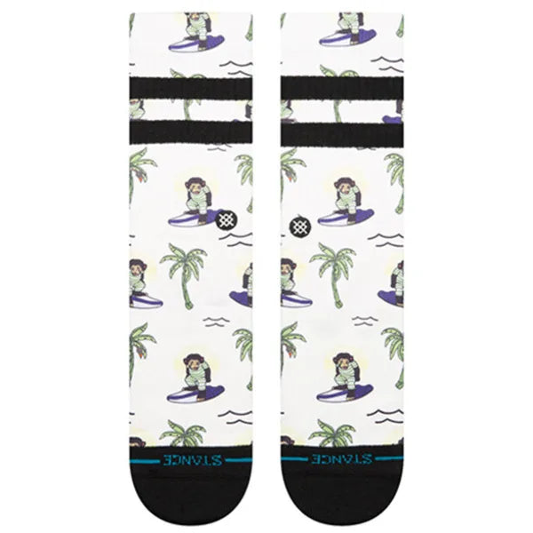 Chaussette Surfing Monkey Blanc