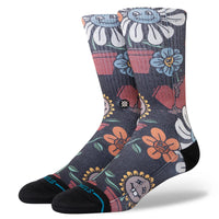 Chaussette Floral Planted Noir