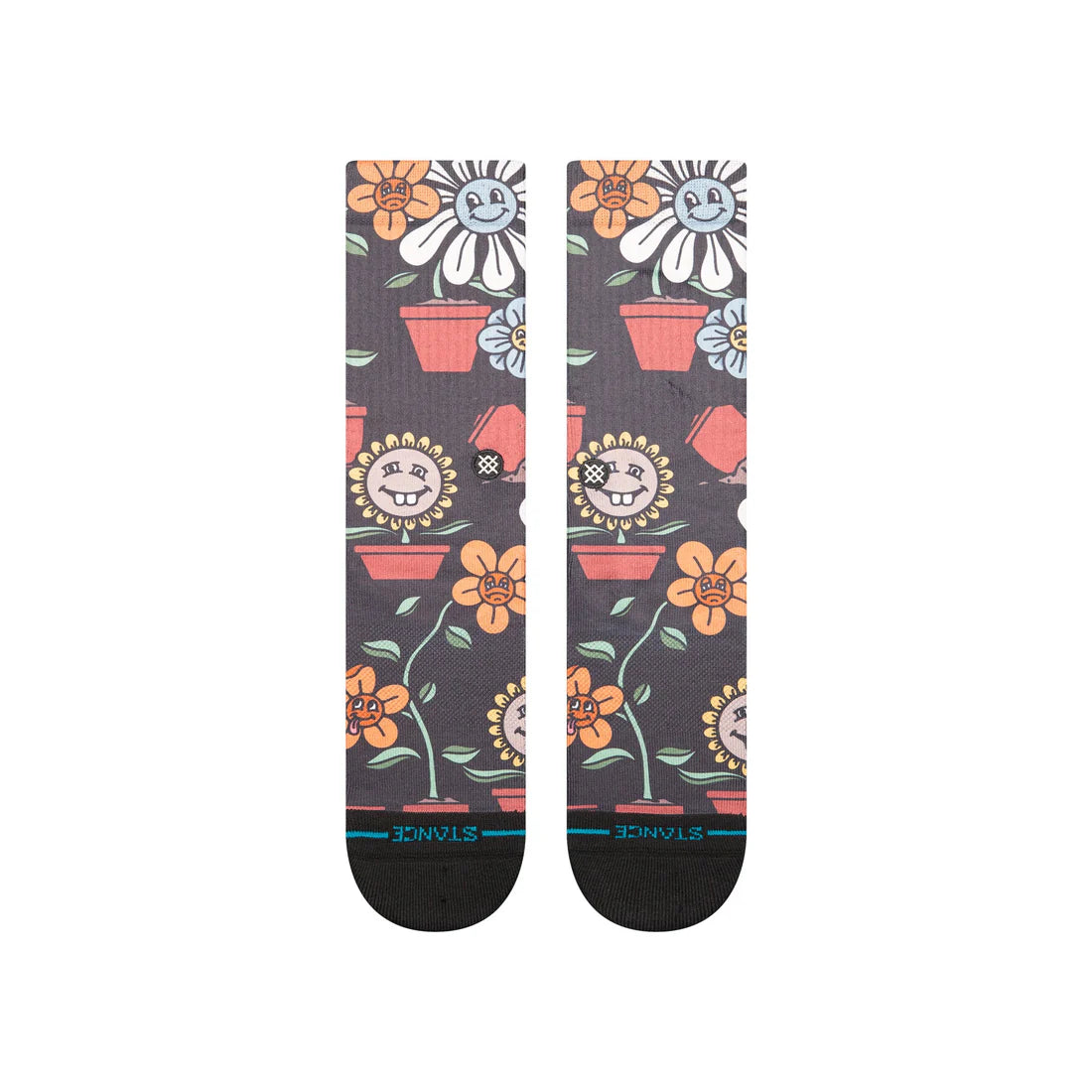 Chaussette Floral Planted Noir