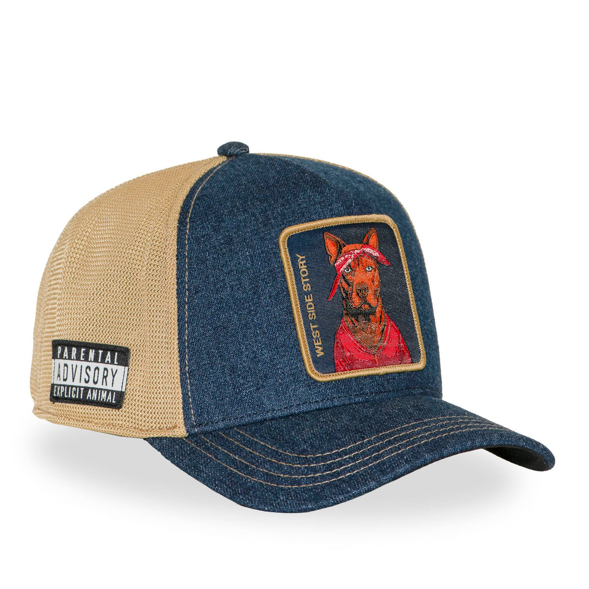 Casquette Trucker Animal Tupac Bleu