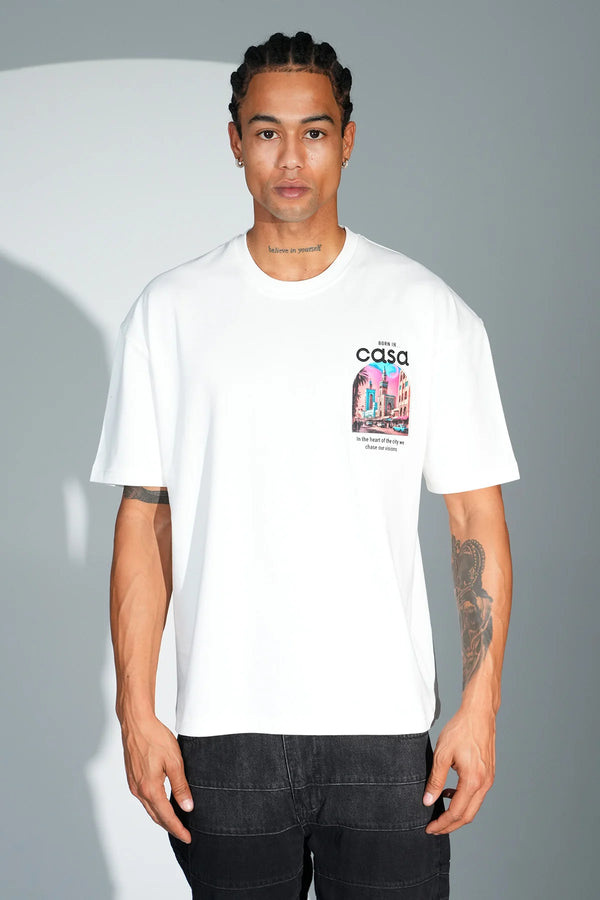 T-shirt Casa Blanc/Noir