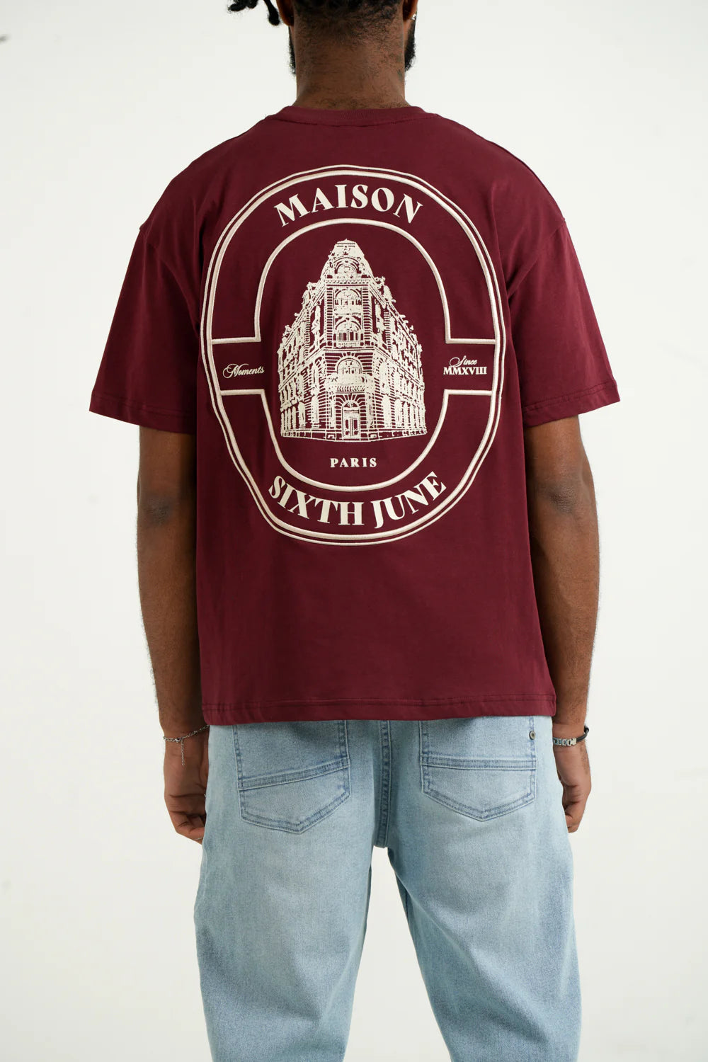 T-shirt Maison SJ Bordeaux/Noir