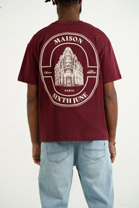 T-shirt Maison SJ Bordeaux/Noir