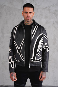 Veste Zip Print Noir