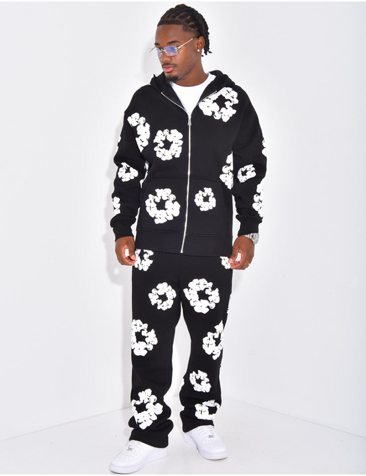 Survêtement Flower Noir/Beige/Rose/Blanc/Kaki