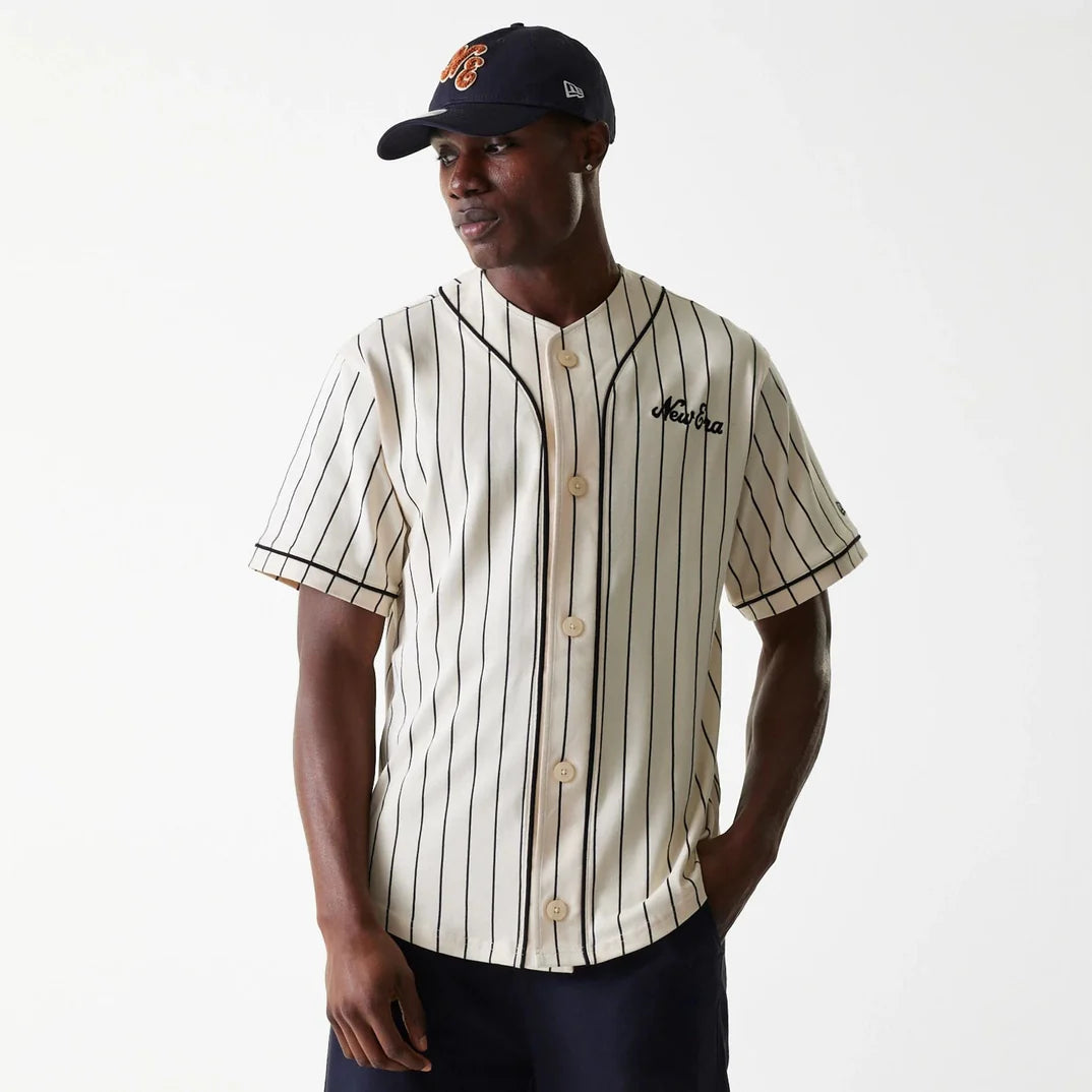 Jersey Pinstripe Baseball Beige