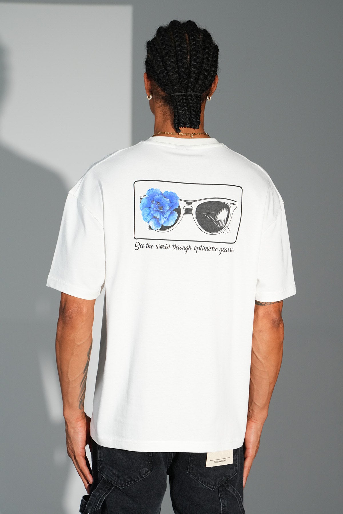 T-shirt Print Lunette Blanc