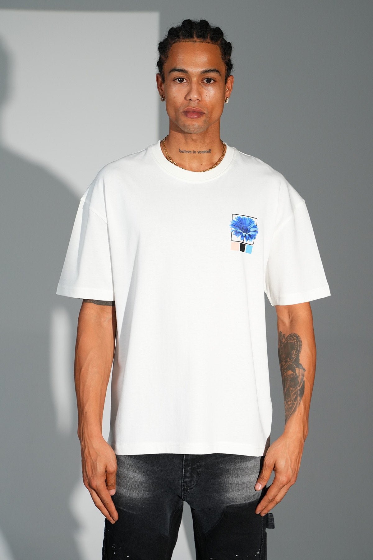 T-shirt Print Lunette Blanc