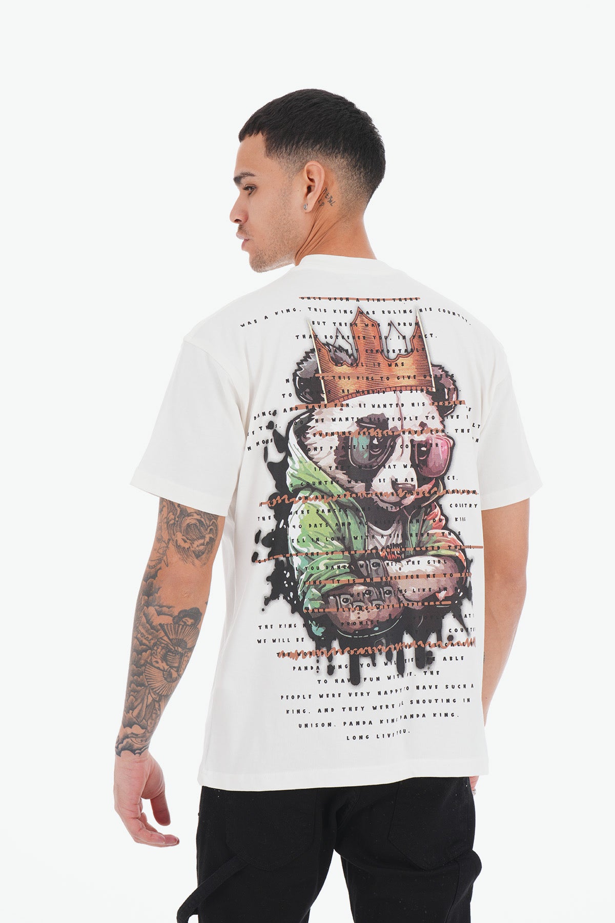 T-shirt Panda King Ivoire