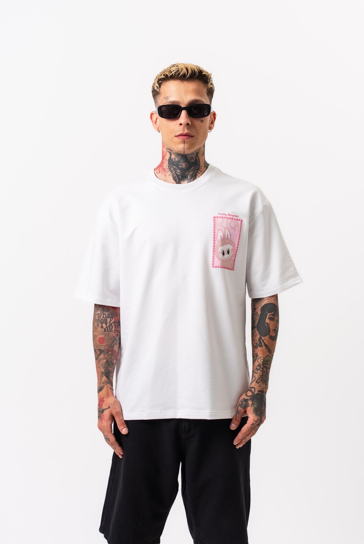 T-shirt Spooky Noir/Blanc/Rose