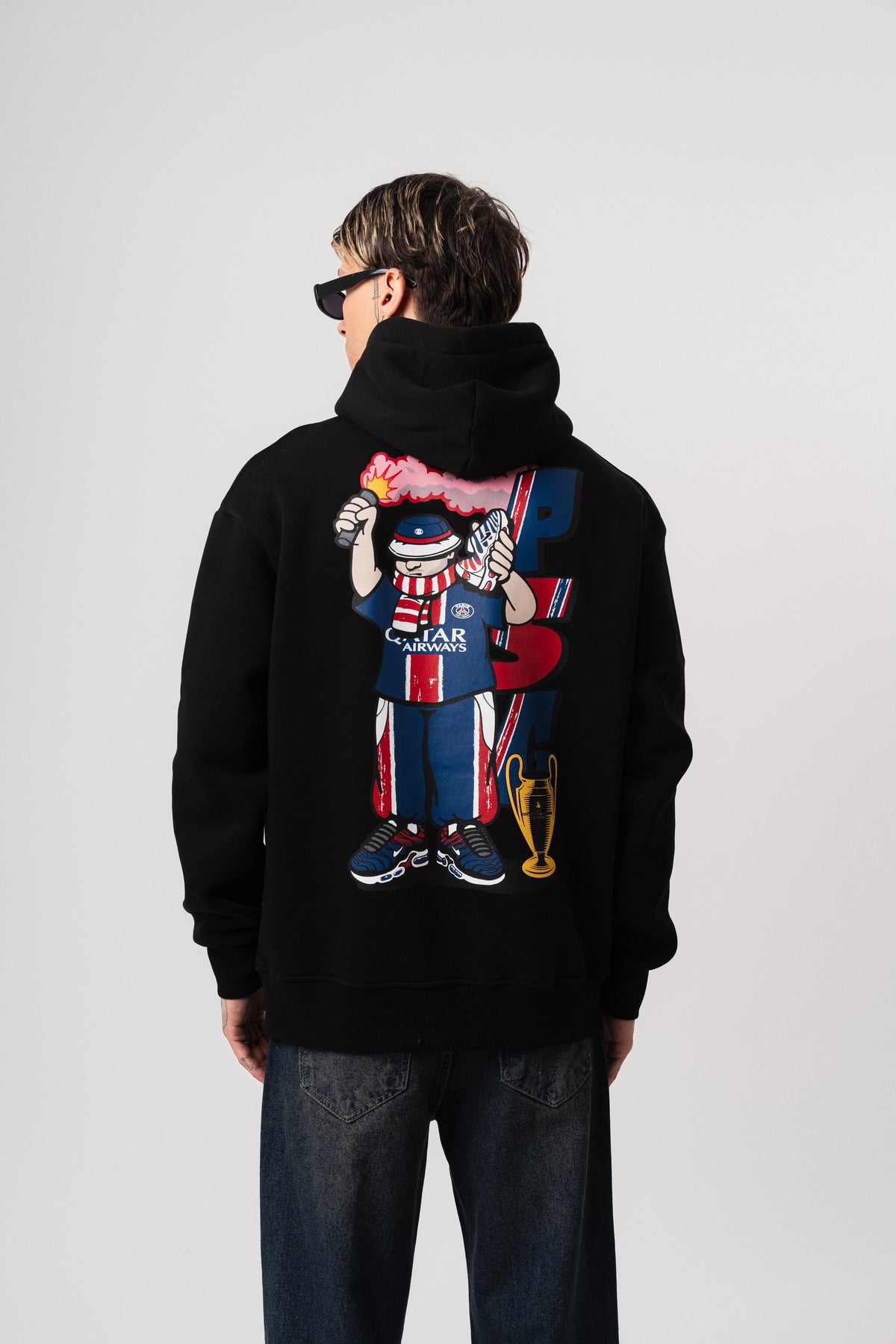 Hoodie Hallstarz Champions League Hooligan PSG Noir