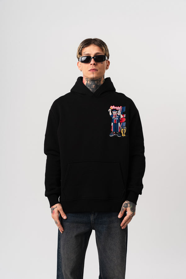 Hoodie Hallstarz Champions League Hooligan PSG Noir