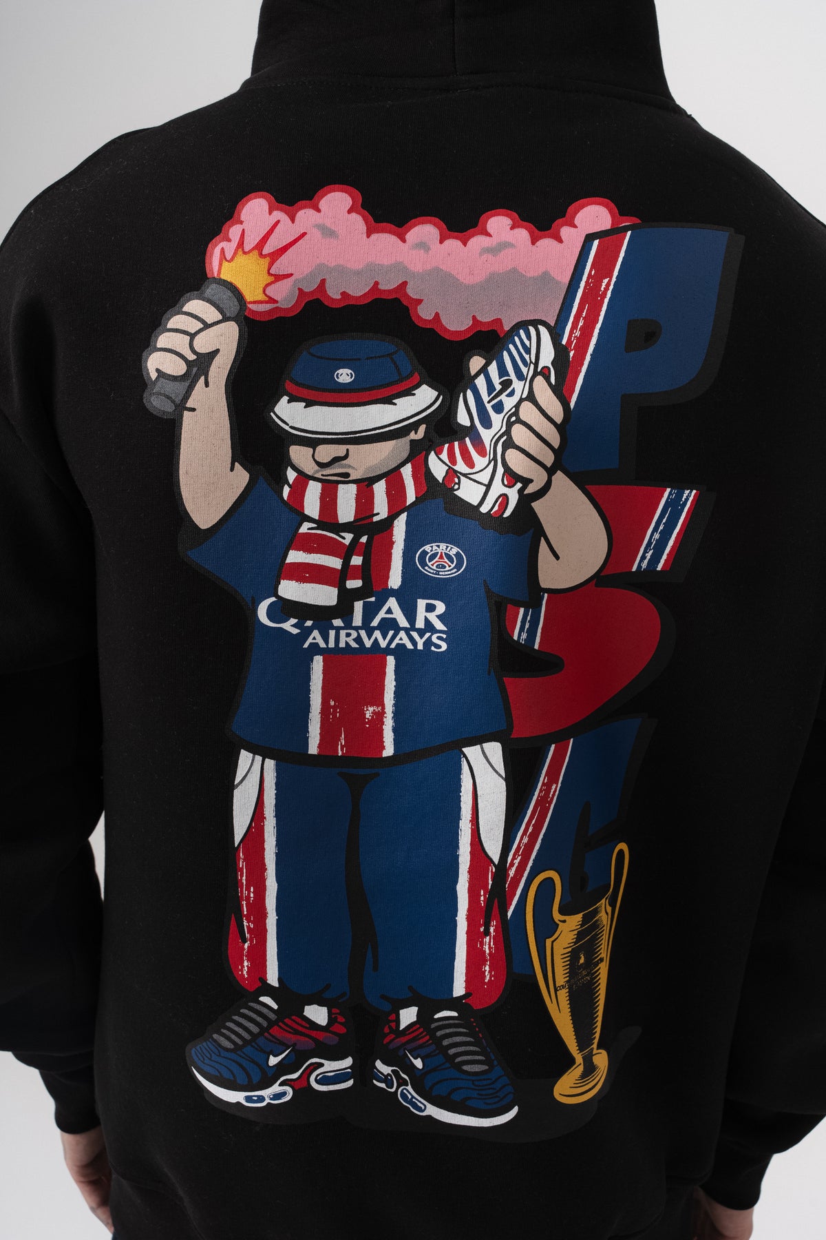 Hoodie Hallstarz Champions League Hooligan PSG Noir