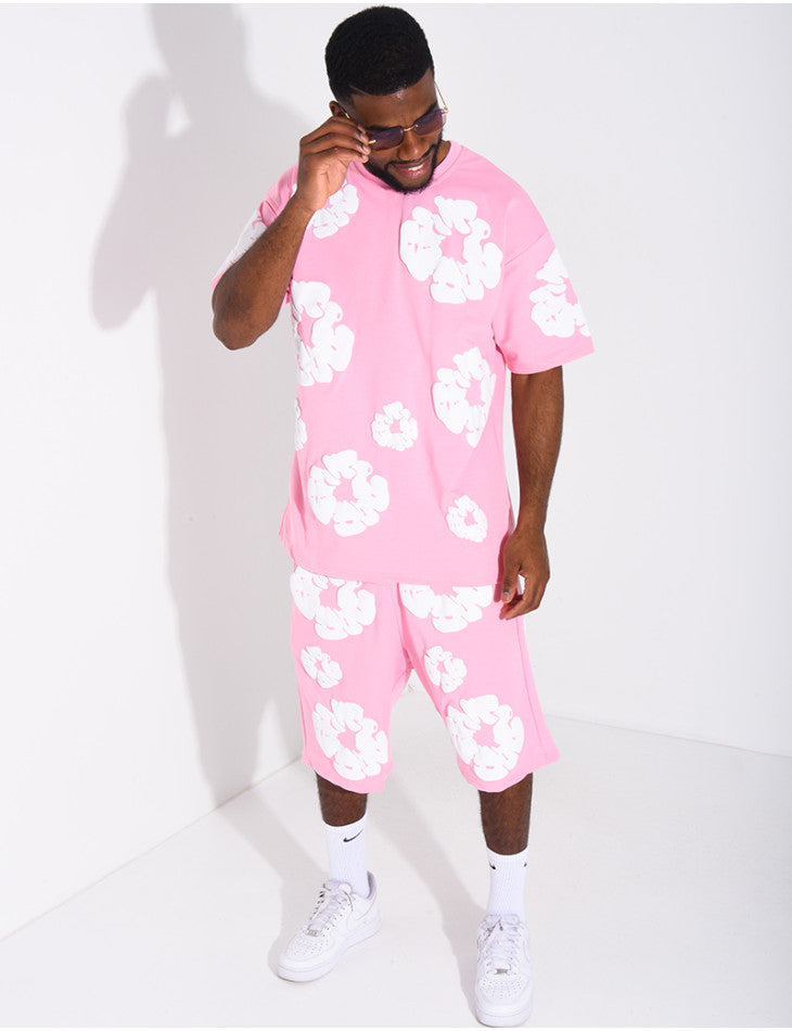 T-shirt Flower Rose/Blanc/Noir/Mint