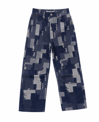 Jean Baggy Patchwork Bleu/Gris
