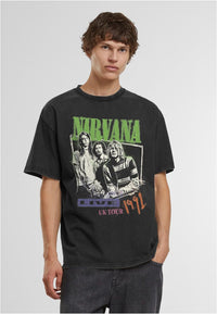 T-shirt Nirvana UK Tour 1991 Washed Noir