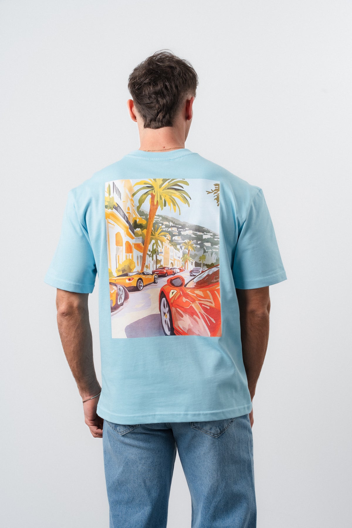 T-shirt Ferrari Bleu/Rose