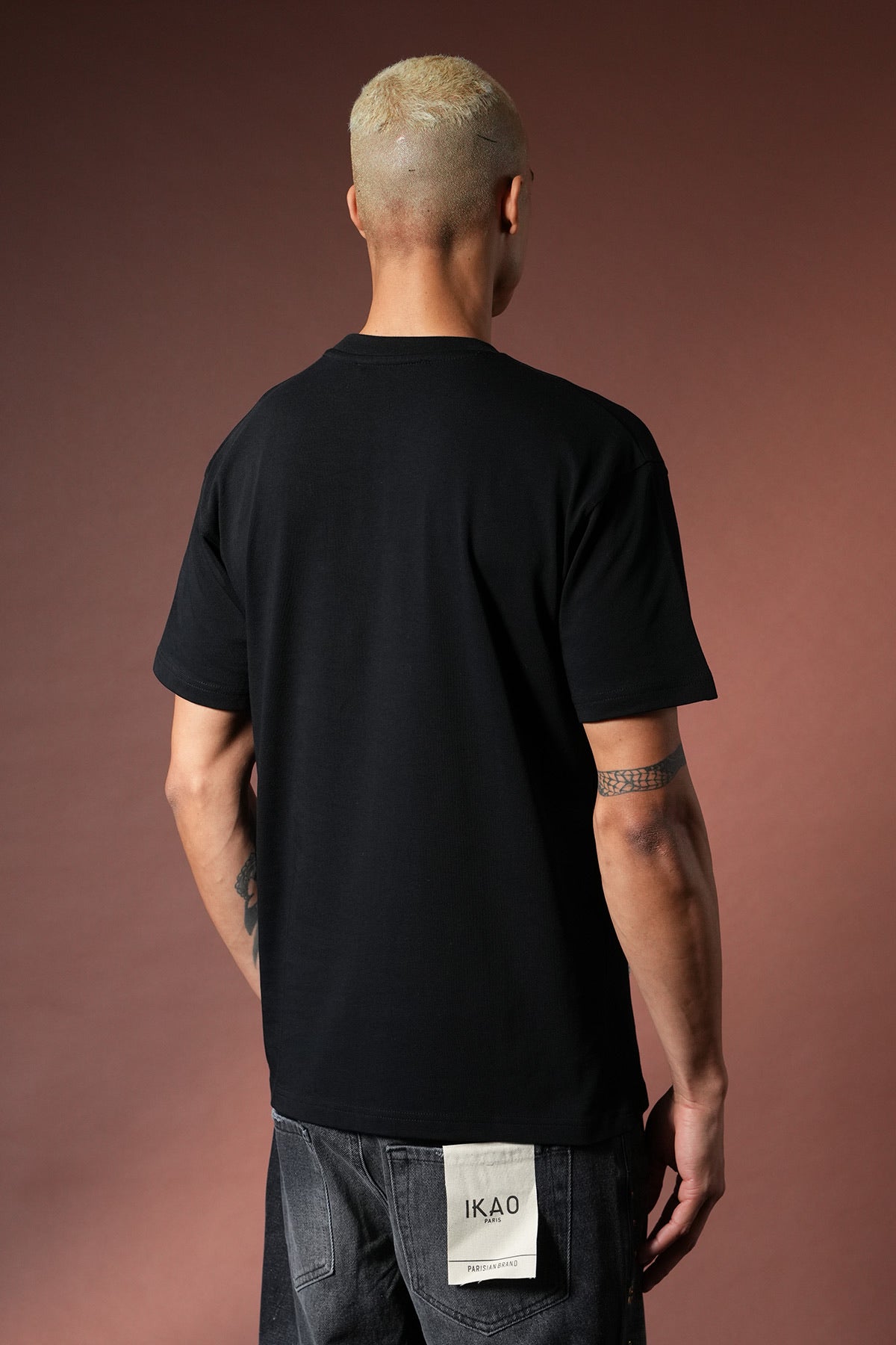 T-shirt Croix Beige/Noir