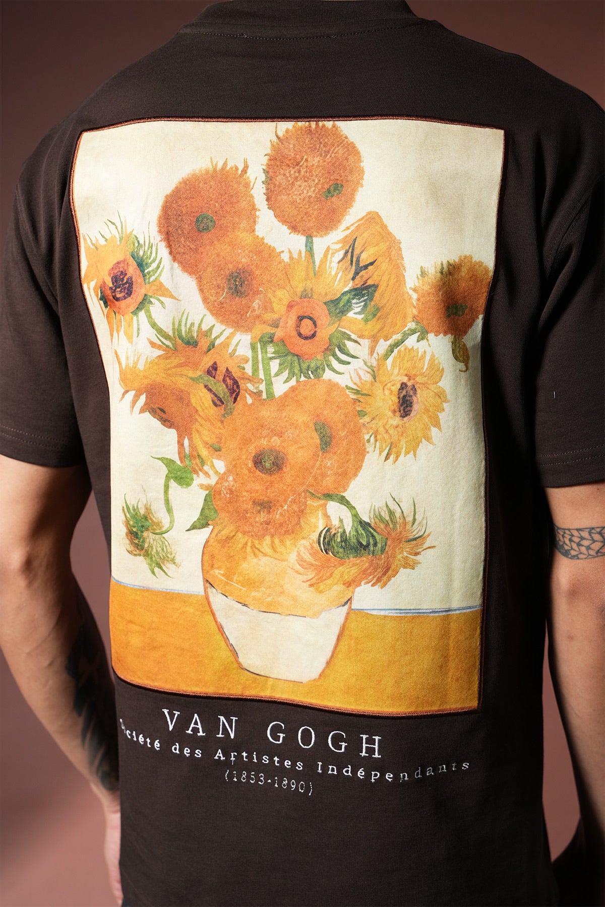 T-shirt Van Gogh Flower Marron
