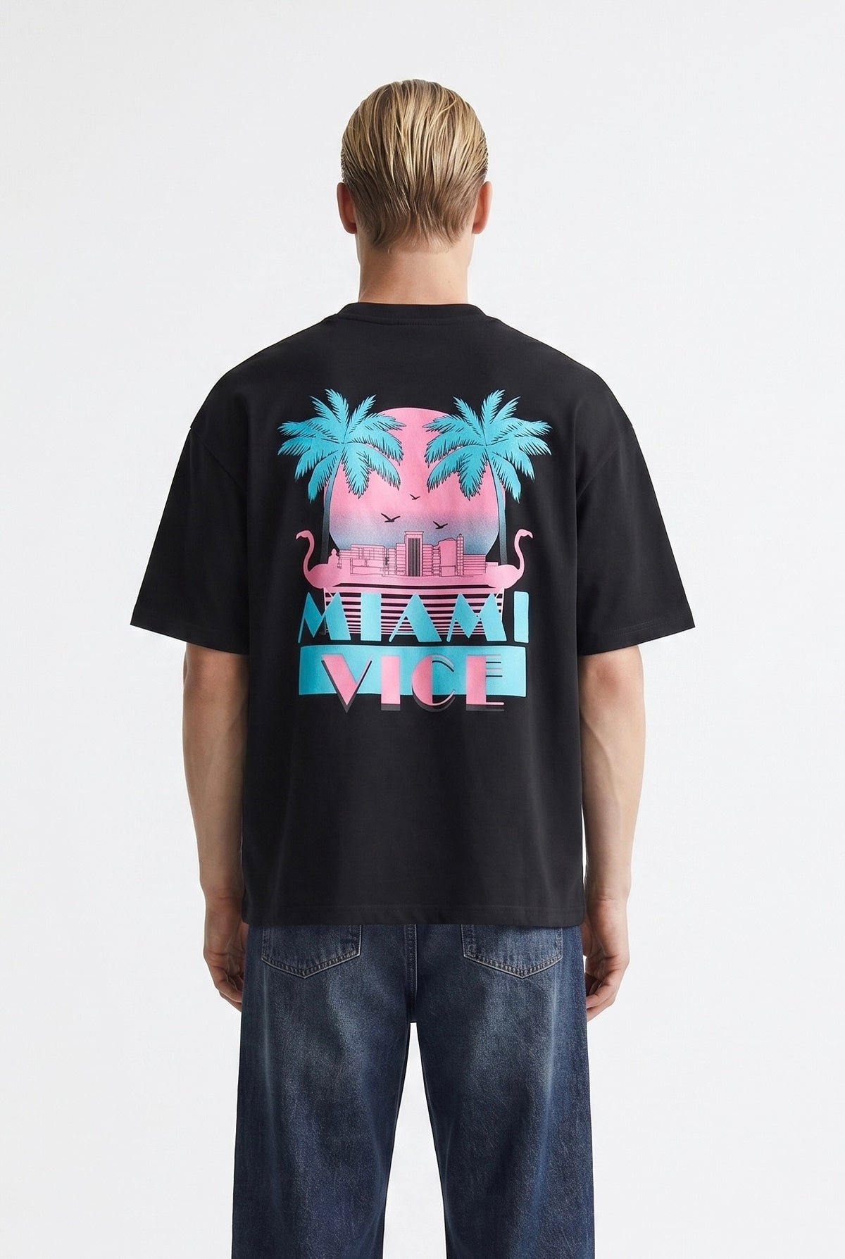 T-shirt Miami Vice Noir/Blanc