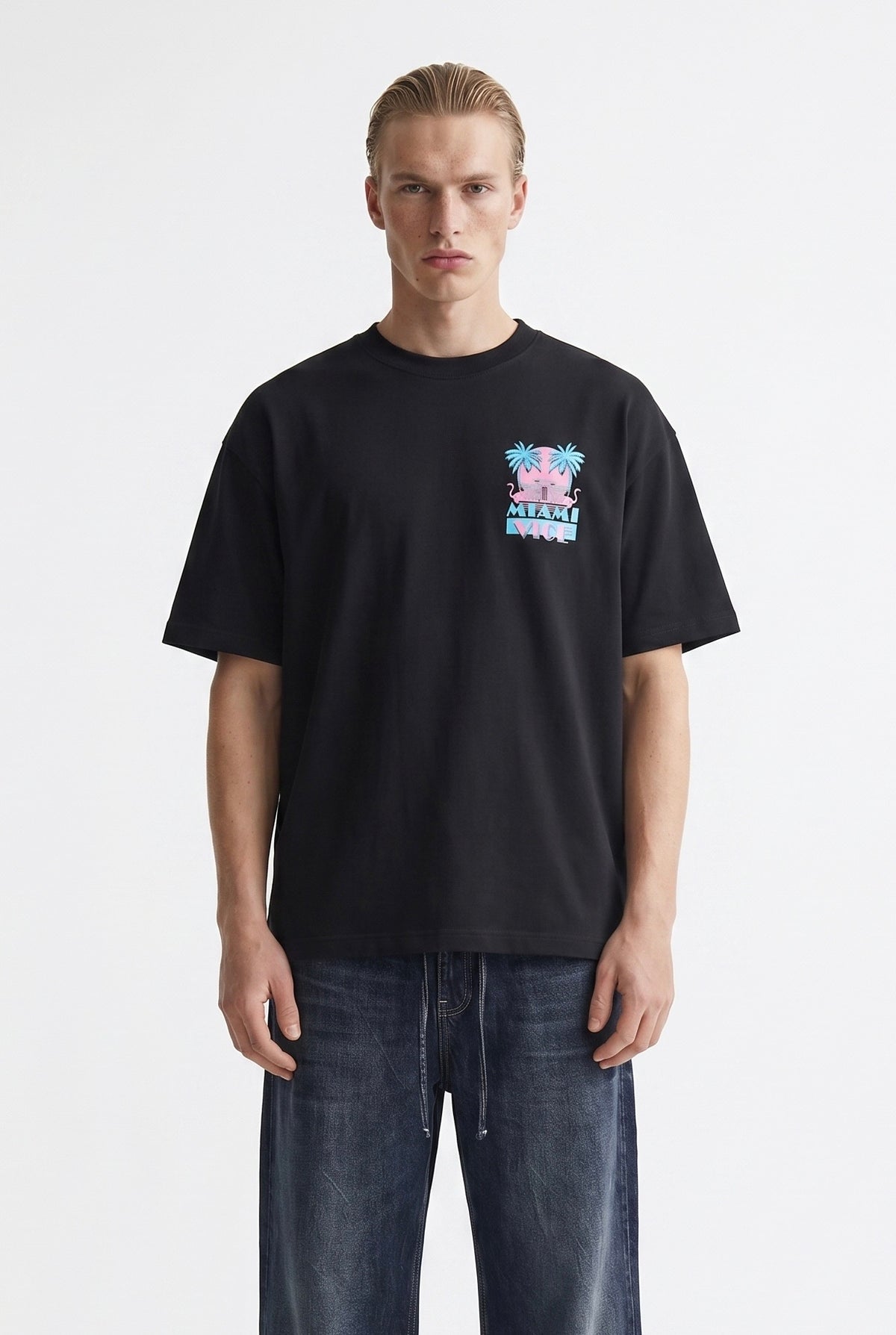 T-shirt Miami Vice Noir/Blanc