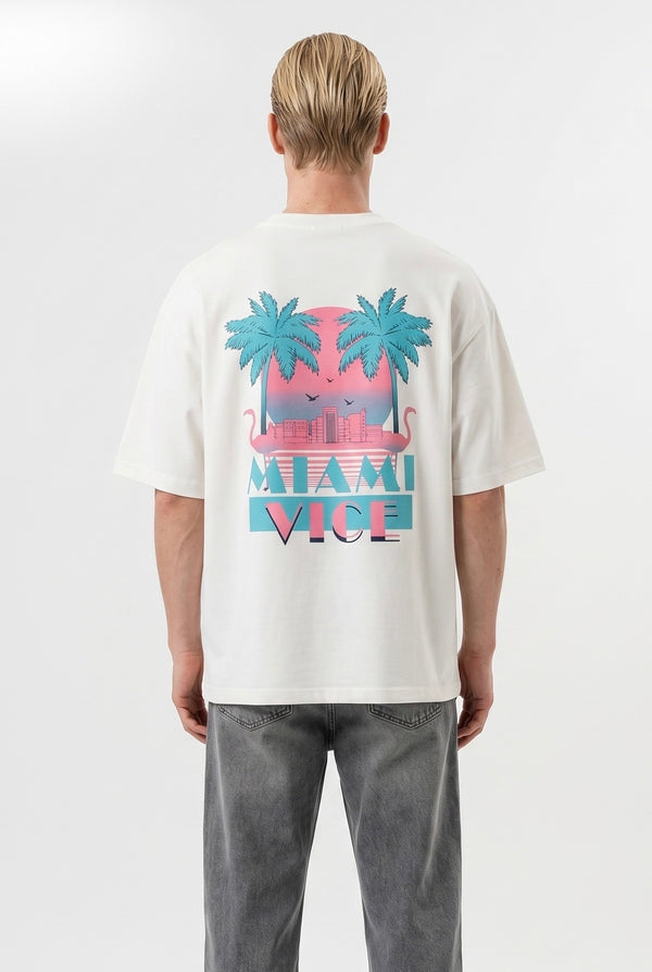 T-shirt Miami Vice Noir/Blanc